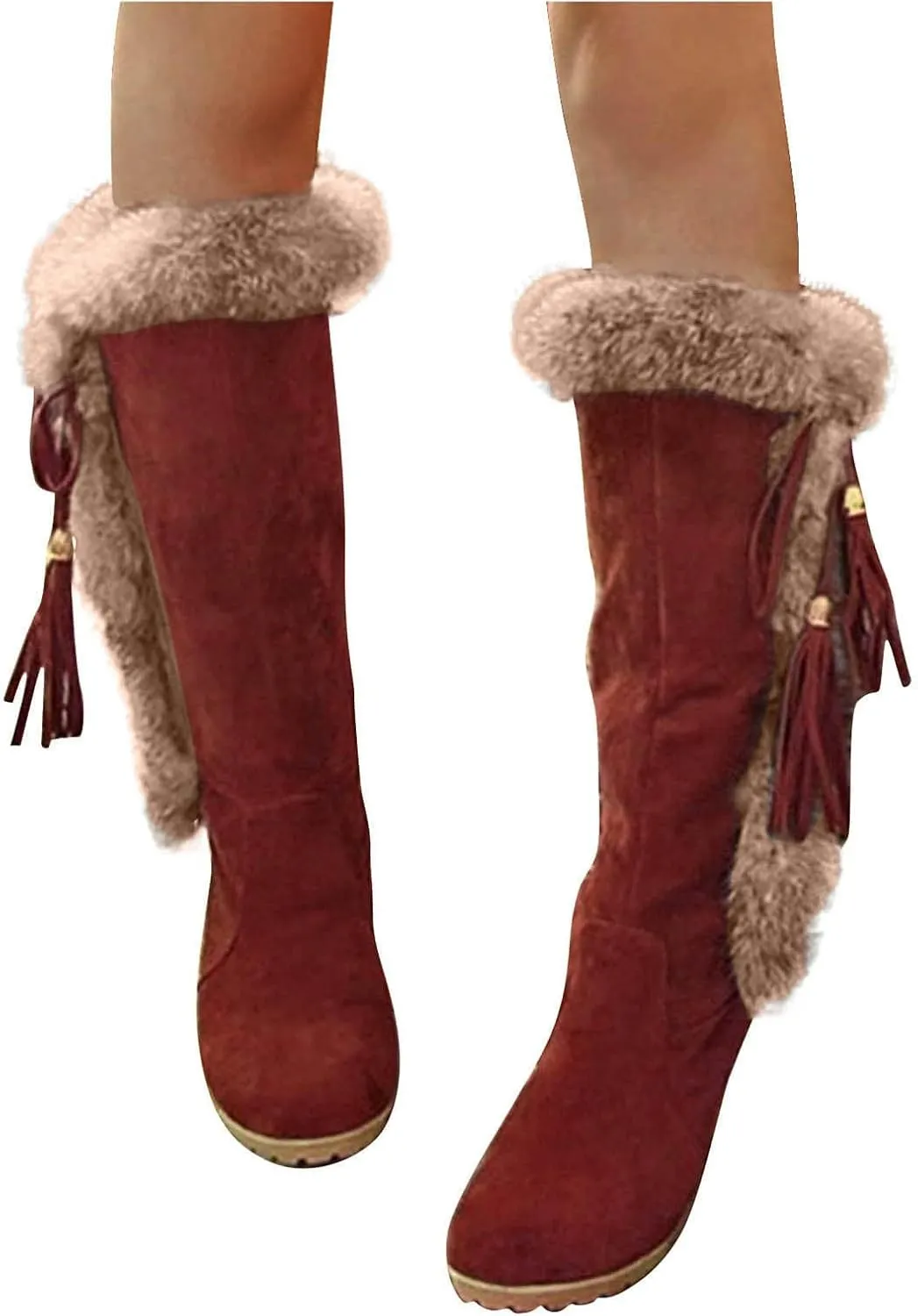 Mid Calf Winter Boots for Women Waterproof with Zipper Size 9.5 Wide Snow Booties for Women 2023 Winter Boots for Women Waterproof Zipper Womens Snow Shoes Waterproof Women Winter Wide Width Boot