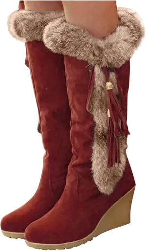 Mid Calf Winter Boots for Women Waterproof with Zipper Size 9.5 Wide Snow Booties for Women 2023 Winter Boots for Women Waterproof Zipper Womens Snow Shoes Waterproof Women Winter Wide Width Boot
