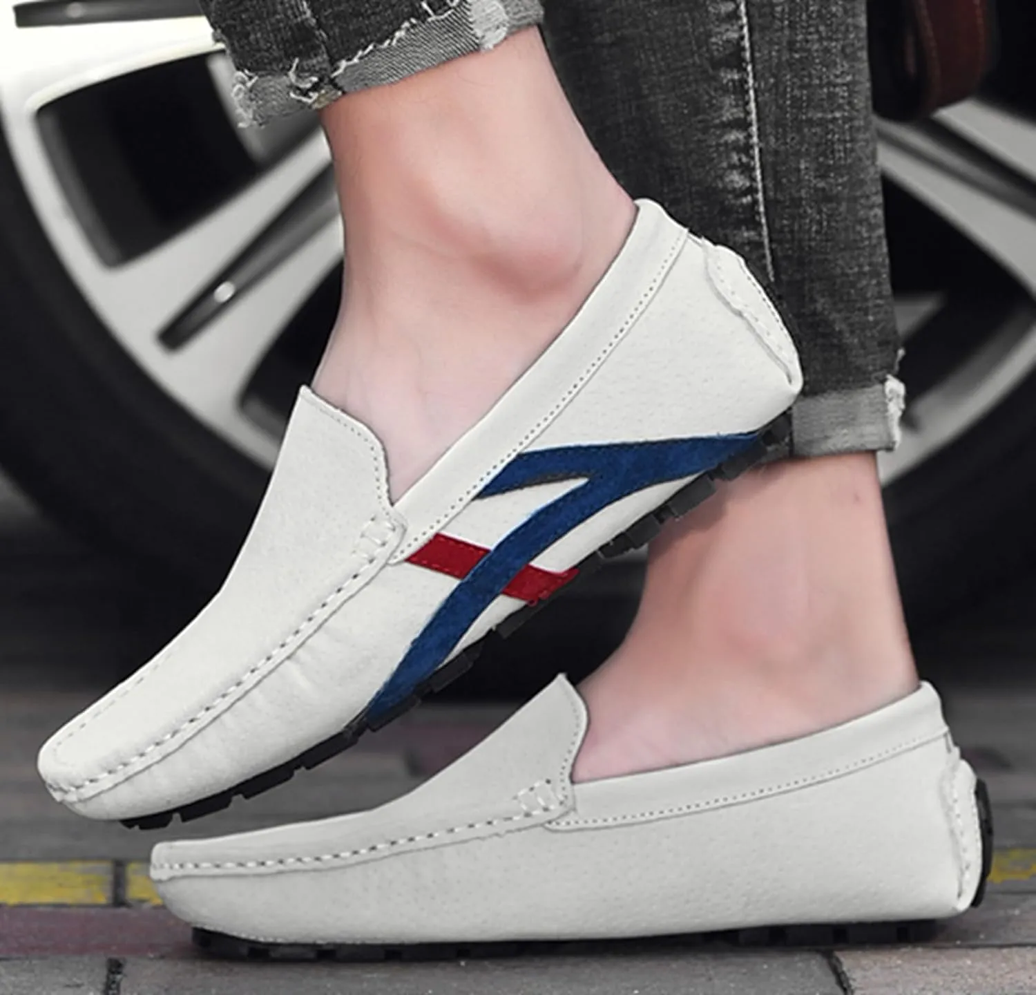 Minishion Boys Mens Loafers Shoes Slip on Fashion Summer Party Moccasin Flats YY010