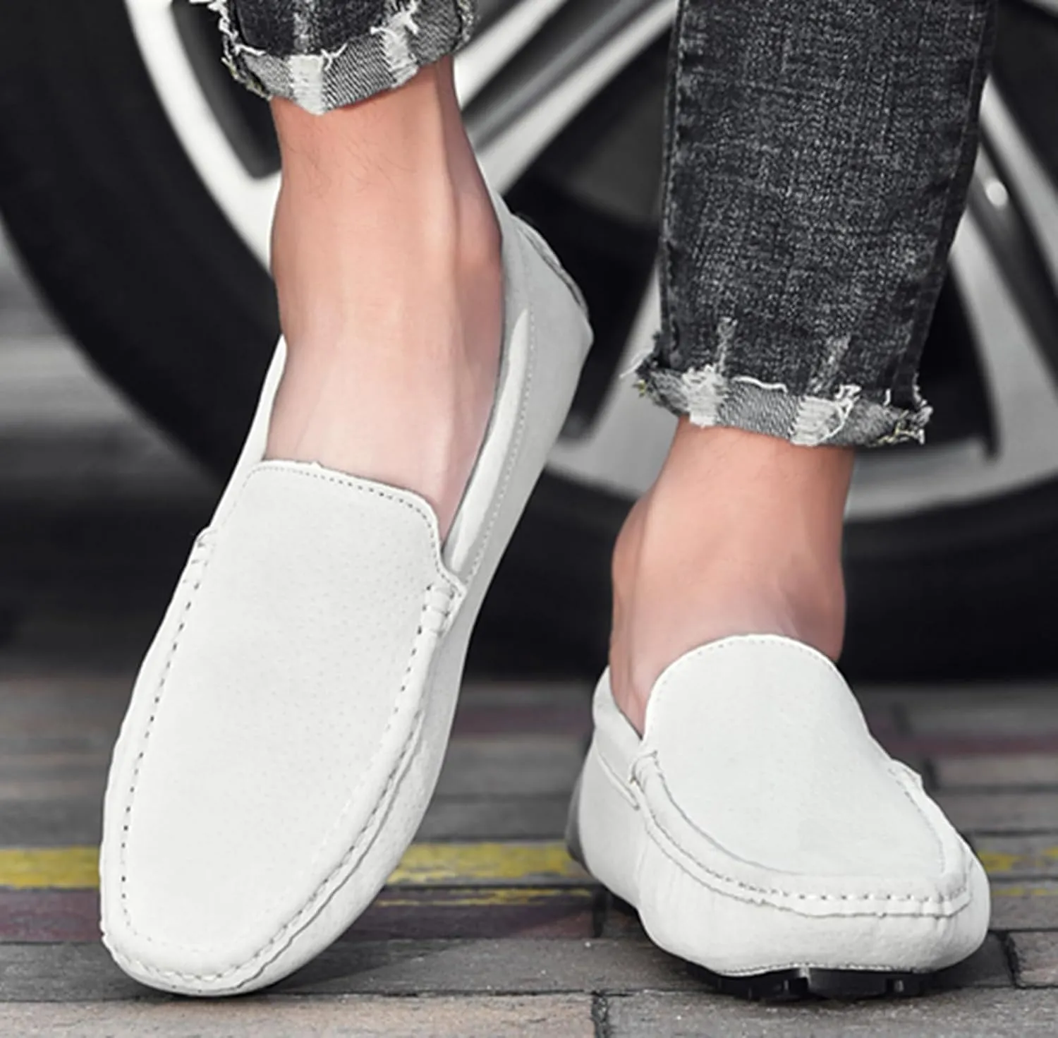 Minishion Boys Mens Loafers Shoes Slip on Fashion Summer Party Moccasin Flats YY010