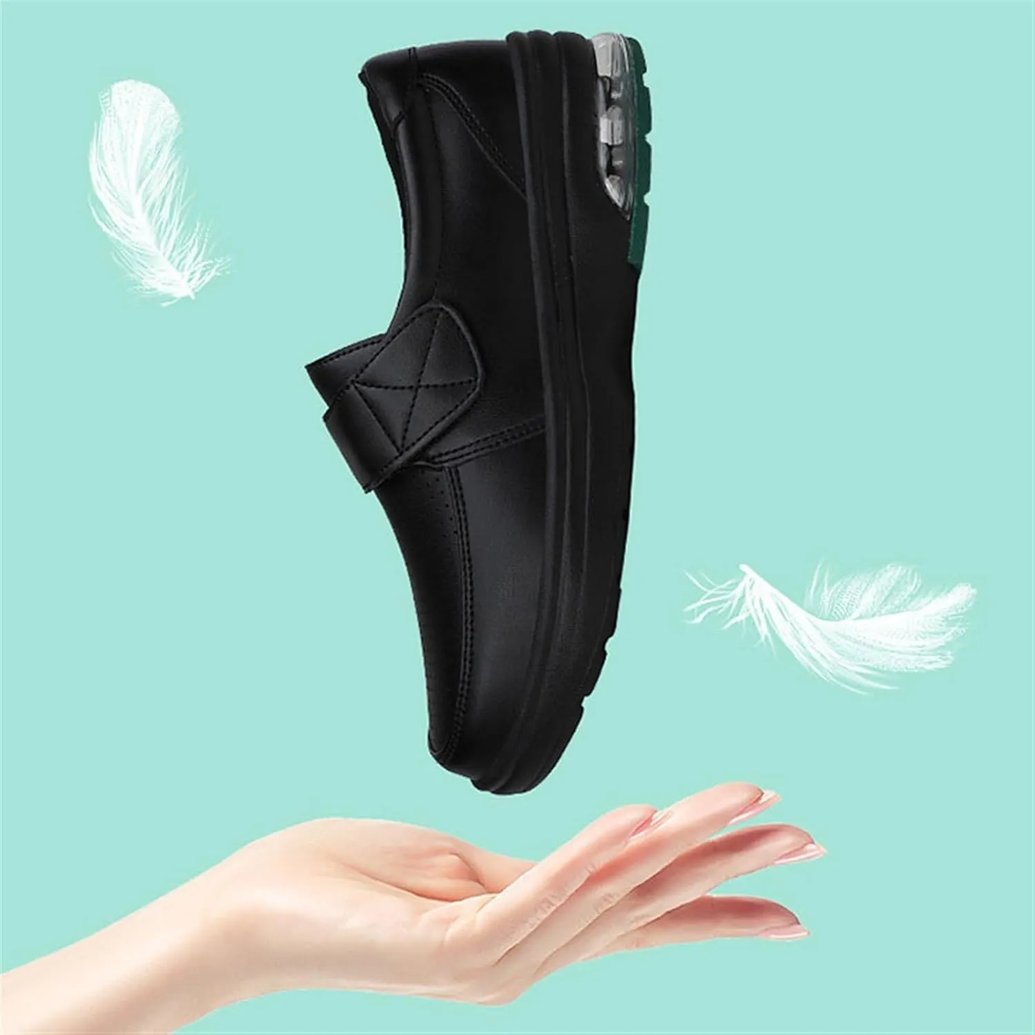 Orthopedic Nursing Shoes for Women, Womens Spring Summer Adjustable Comfortable Breathable and Slip Nursing Shoes, Wide Fit Air Cushion Walking Shoes, for Healthcare Providers