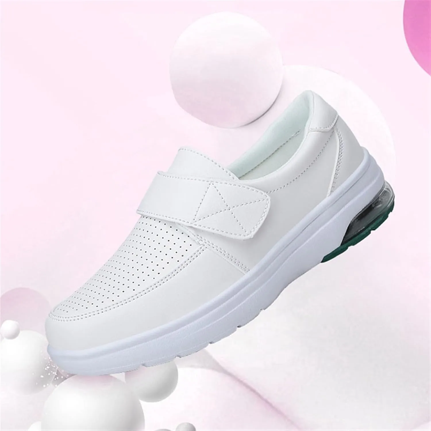 Orthopedic Nursing Shoes for Women, Womens Spring Summer Adjustable Comfortable Breathable and Slip Nursing Shoes, Wide Fit Air Cushion Walking Shoes, for Healthcare Providers