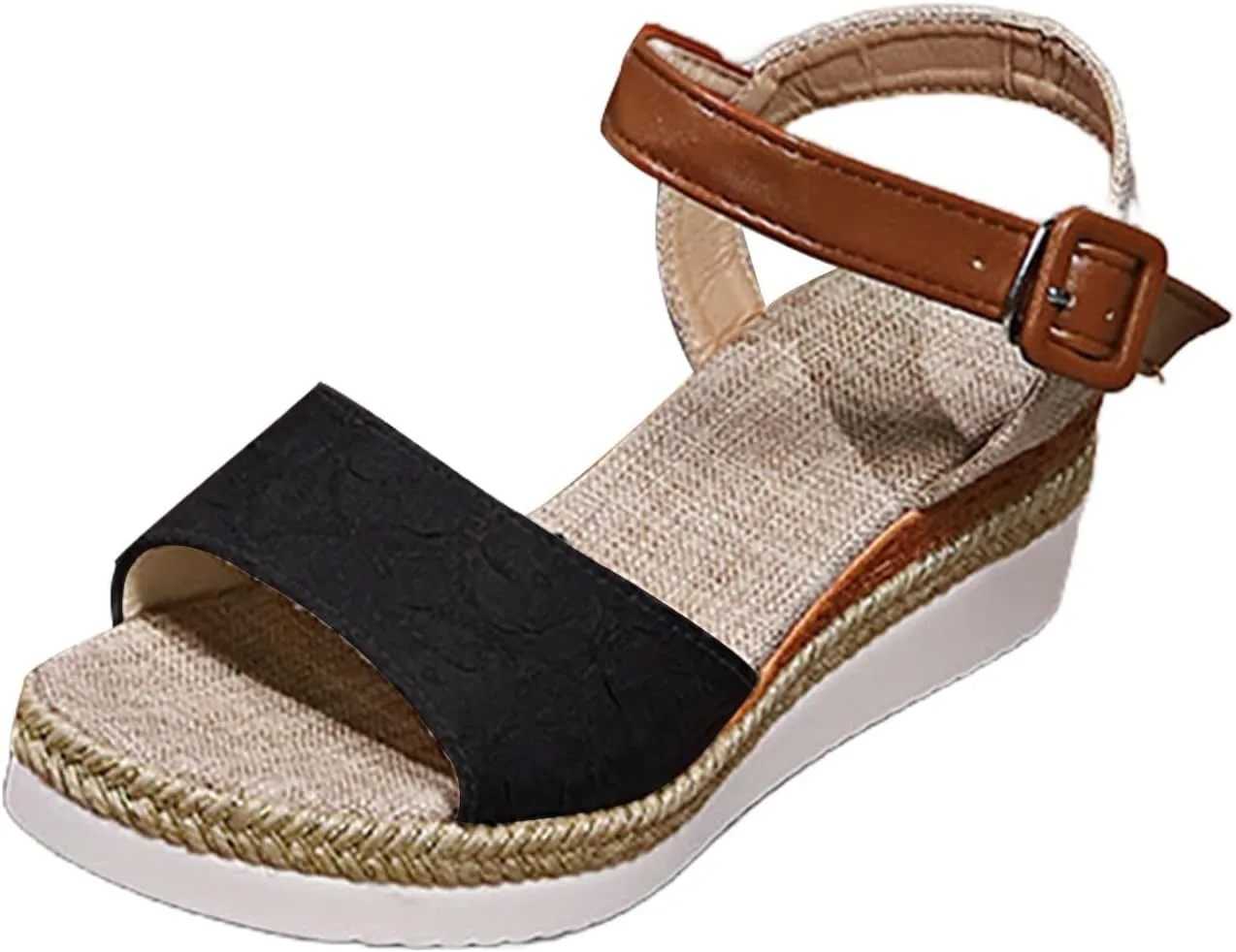 Orthopedic Platform Wedge Sandals for Women Flat Open Toe Ankle Strap Espadrilles Sandals Strappy Beach Boho Shoes