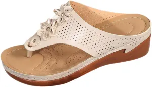 Orthopedic Sandals with Arch Support Flip Flops for Women Wedge Walking Cushion Platform Sandals Slip on Thong Sandals