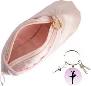 Pink Ballet Dance Recital Gifts for Girls, Ballet Slipper Pouch Ballerina Stuff Dancer Makeup Bag for Women (Key Chain C)