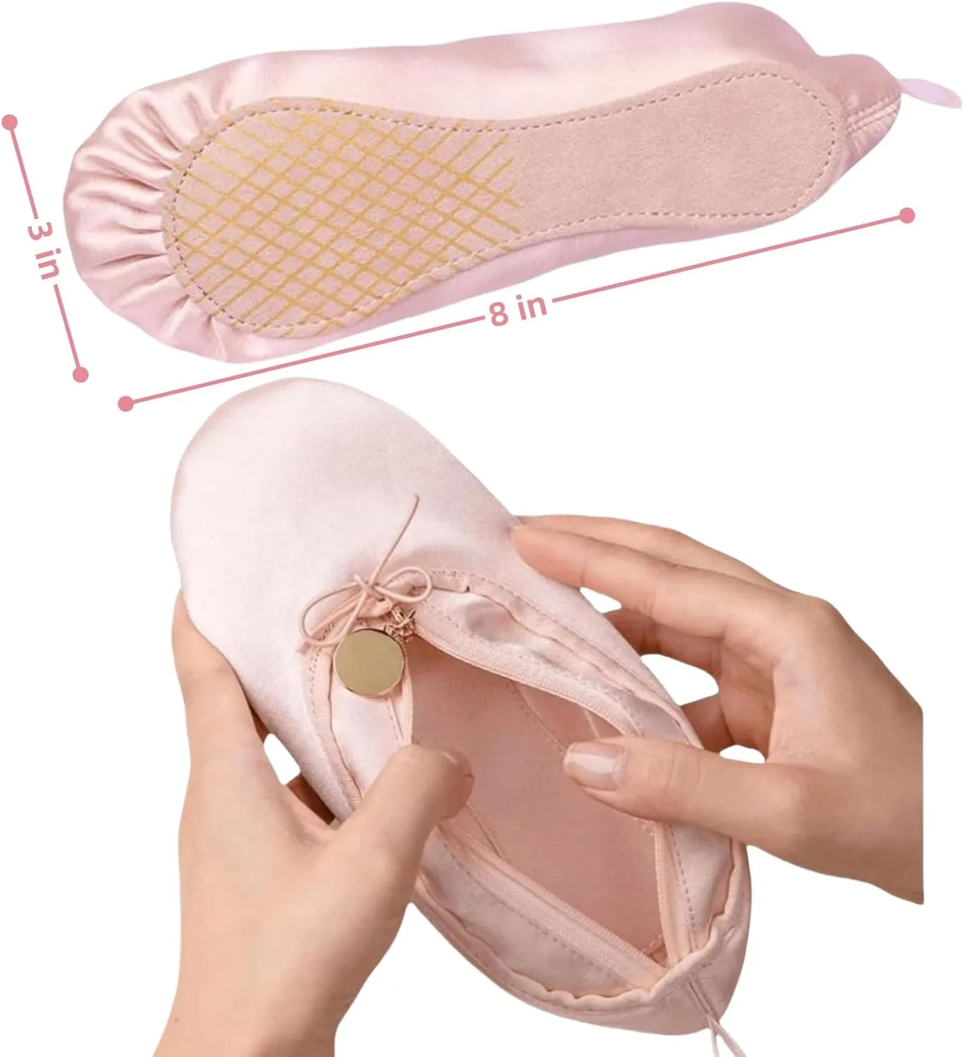 Pink Ballet Dance Recital Gifts for Girls, Ballet Slipper Pouch Ballerina Stuff Dancer Makeup Bag for Women (Key Chain C)