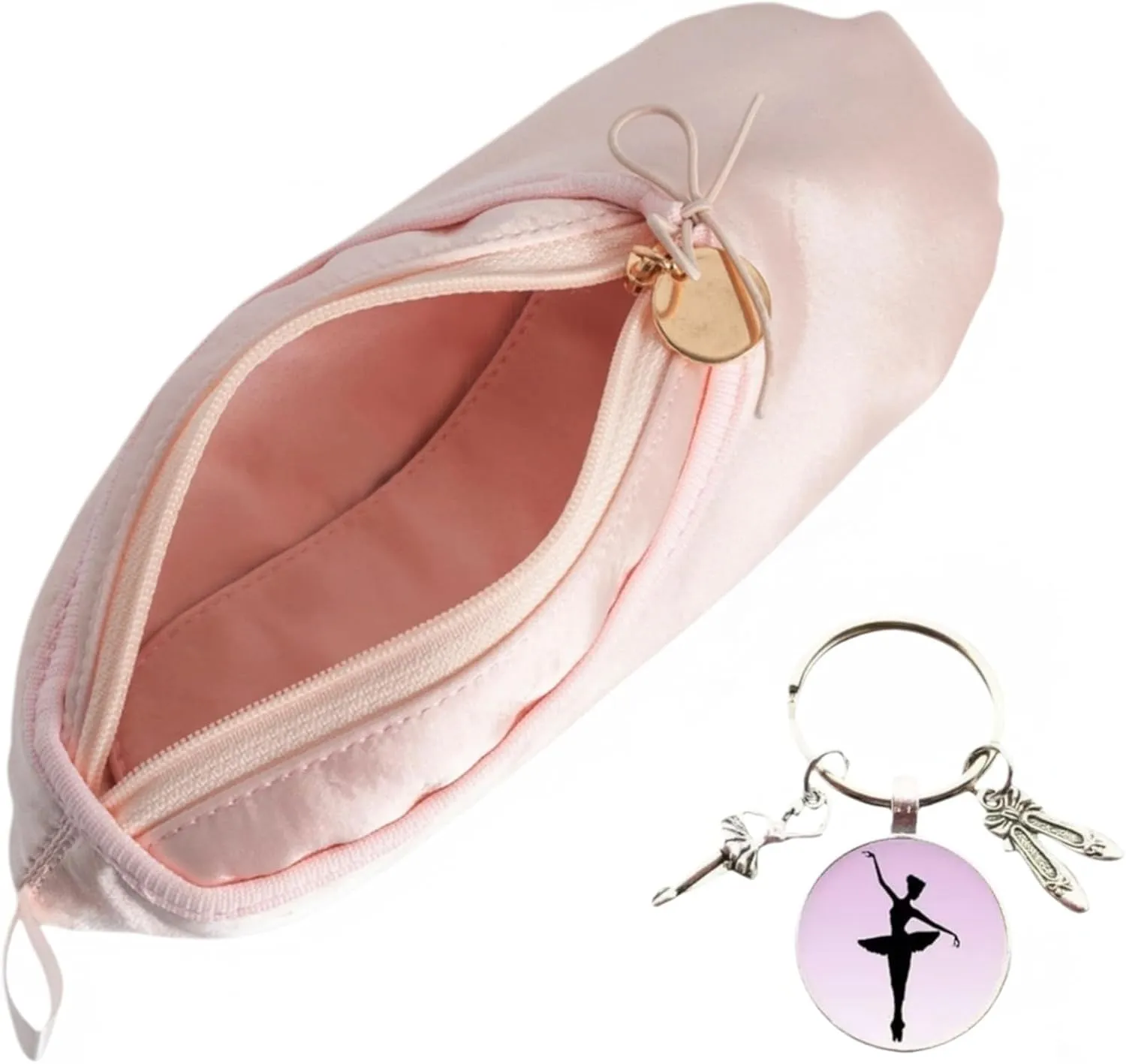 Pink Ballet Dance Recital Gifts for Girls, Ballet Slipper Pouch Ballerina Stuff Dancer Makeup Bag for Women (Key Chain C)