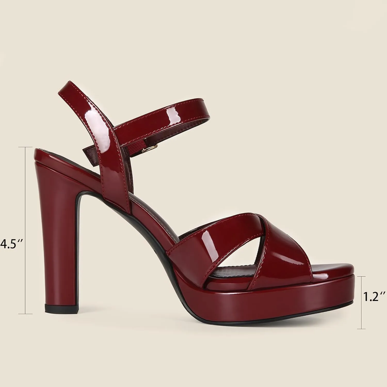 Platform High Heels for Women Strappy Chunky Heels Sandals for Women Open Toe Block Heeled Sandals with Ankle Strap Summer Dress Shoes