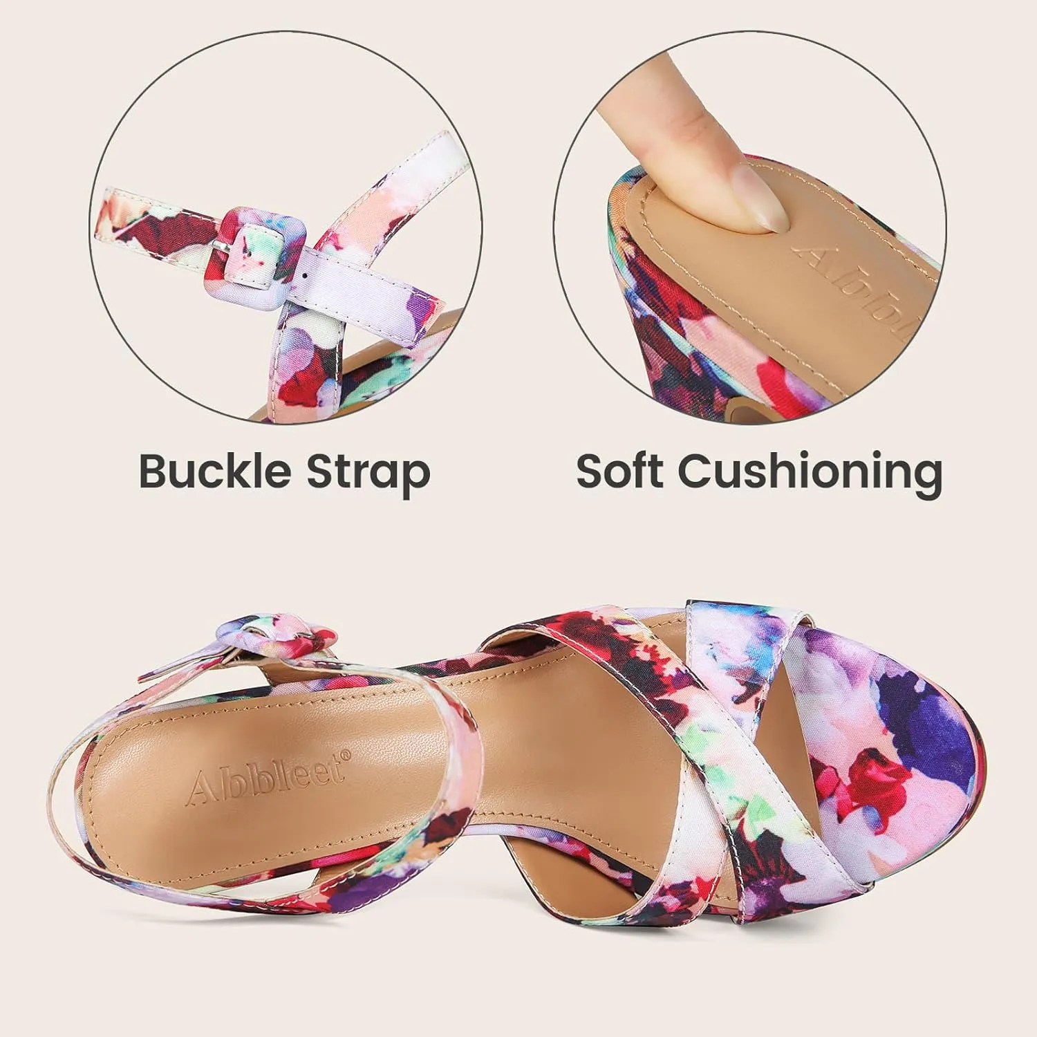 Platform High Heels for Women Strappy Chunky Heels Sandals for Women Open Toe Block Heeled Sandals with Ankle Strap Summer Dress Shoes