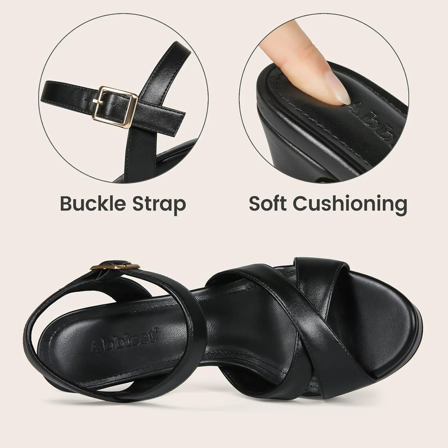 Platform High Heels for Women Strappy Chunky Heels Sandals for Women Open Toe Block Heeled Sandals with Ankle Strap Summer Dress Shoes