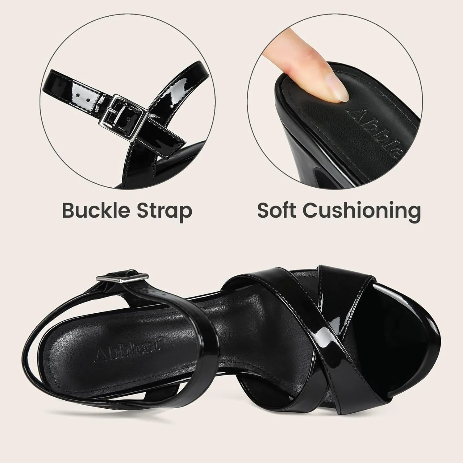 Platform High Heels for Women Strappy Chunky Heels Sandals for Women Open Toe Block Heeled Sandals with Ankle Strap Summer Dress Shoes
