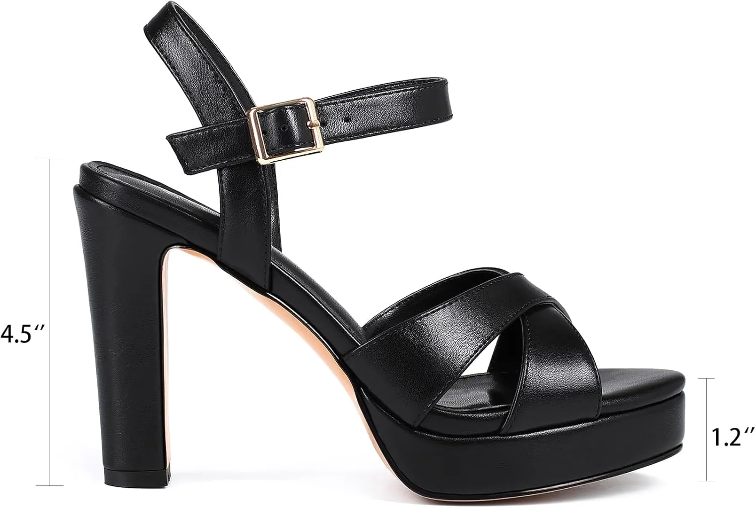 Platform High Heels for Women Strappy Chunky Heels Sandals for Women Open Toe Block Heeled Sandals with Ankle Strap Summer Dress Shoes