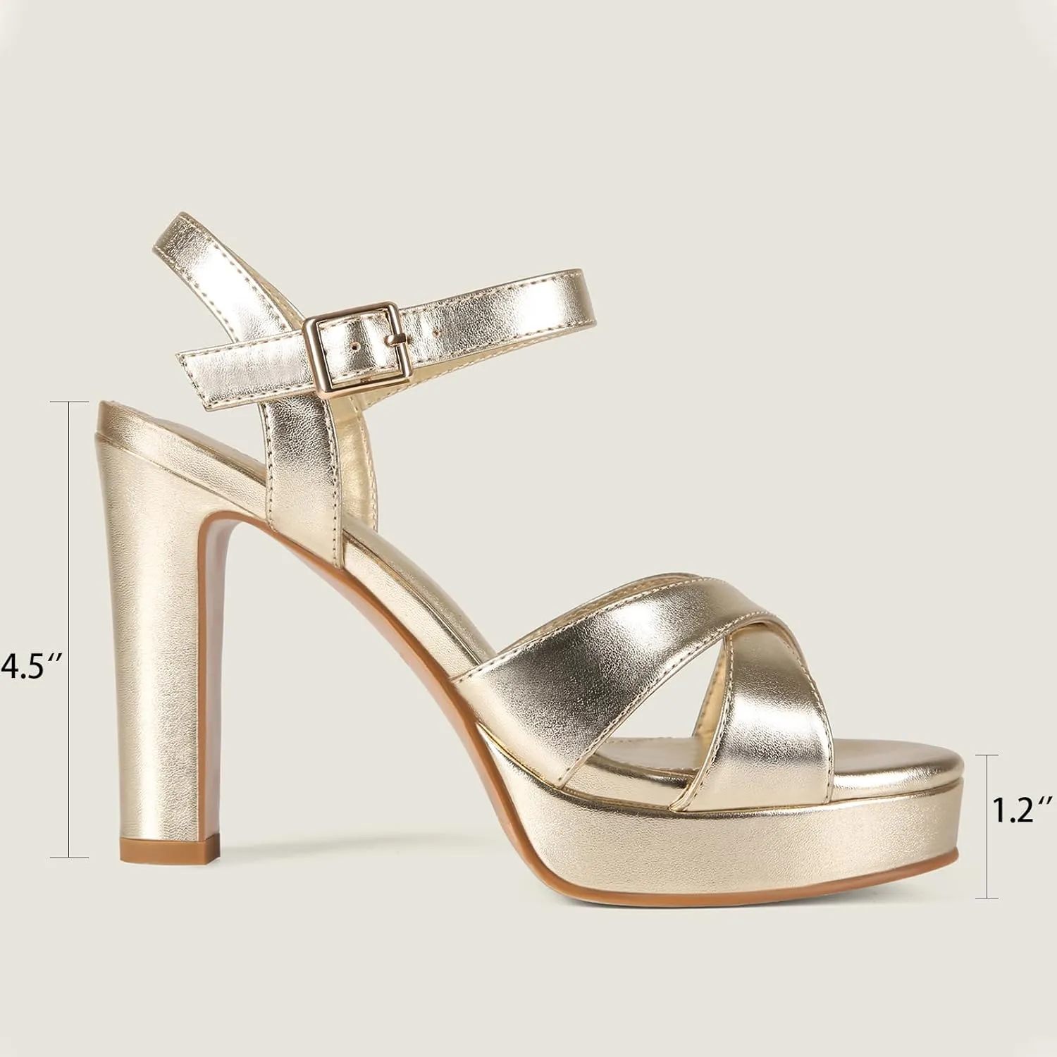 Platform High Heels for Women Strappy Chunky Heels Sandals for Women Open Toe Block Heeled Sandals with Ankle Strap Summer Dress Shoes