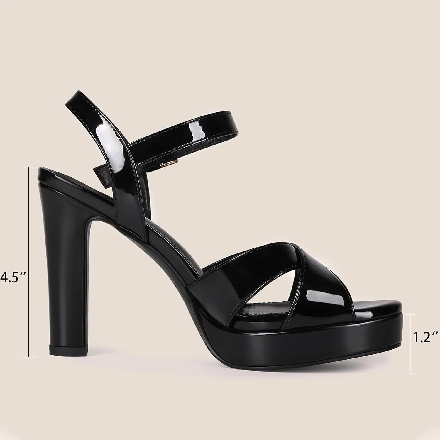 Platform High Heels for Women Strappy Chunky Heels Sandals for Women Open Toe Block Heeled Sandals with Ankle Strap Summer Dress Shoes