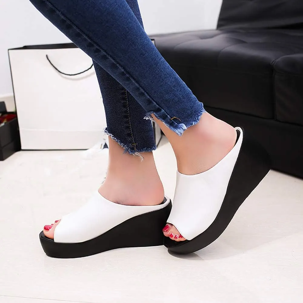 Platform Sandals for Women Wedge Clogs Mules Garden Slippers Casual Fashion Slip on Sandals Backless Walking Shoes