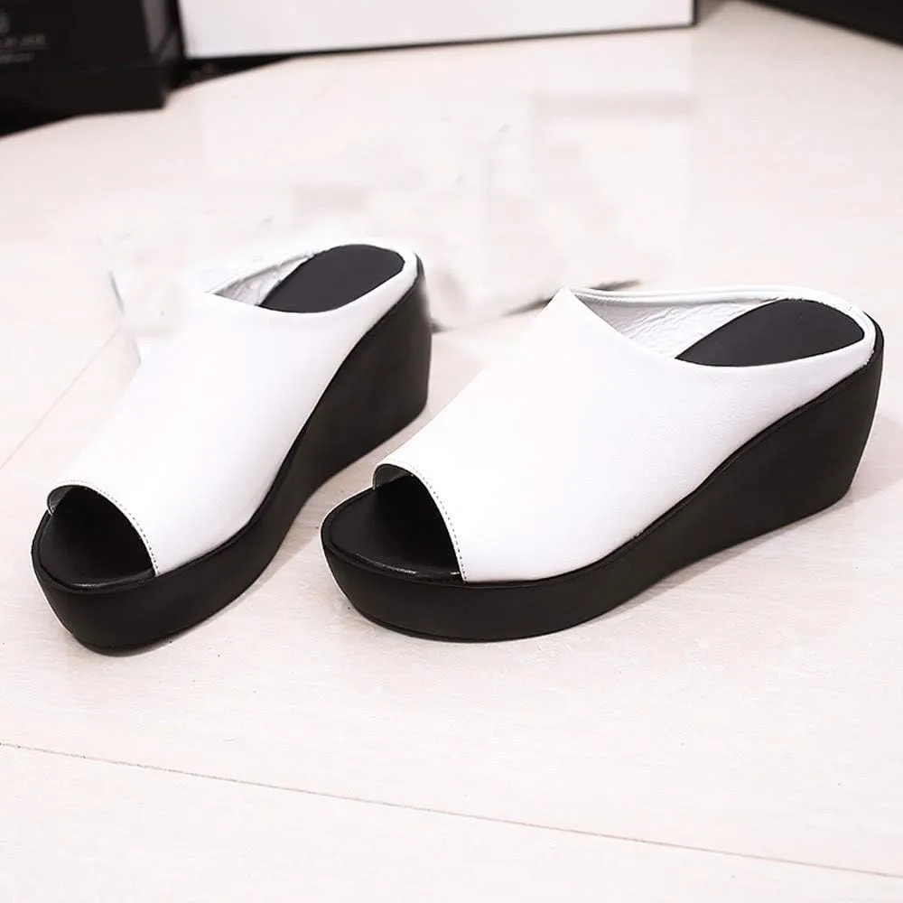 Platform Sandals for Women Wedge Clogs Mules Garden Slippers Casual Fashion Slip on Sandals Backless Walking Shoes