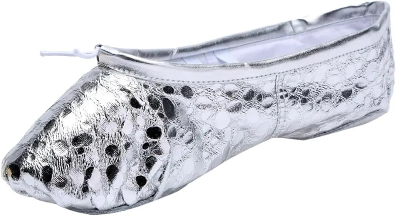 PU Belly Dance Shoes, Yoga Performance Soft Sole, Gym Ballet Dance Shoes for Kids Girls Woman