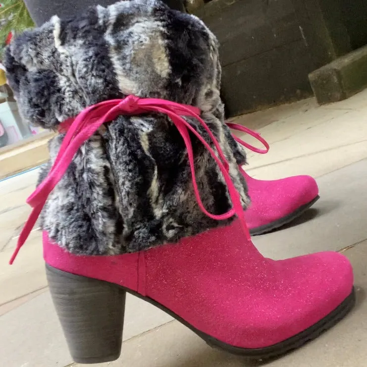 Pulpeux  Fuchsia suede long leg boot-Last pairs 36, 37 & 38