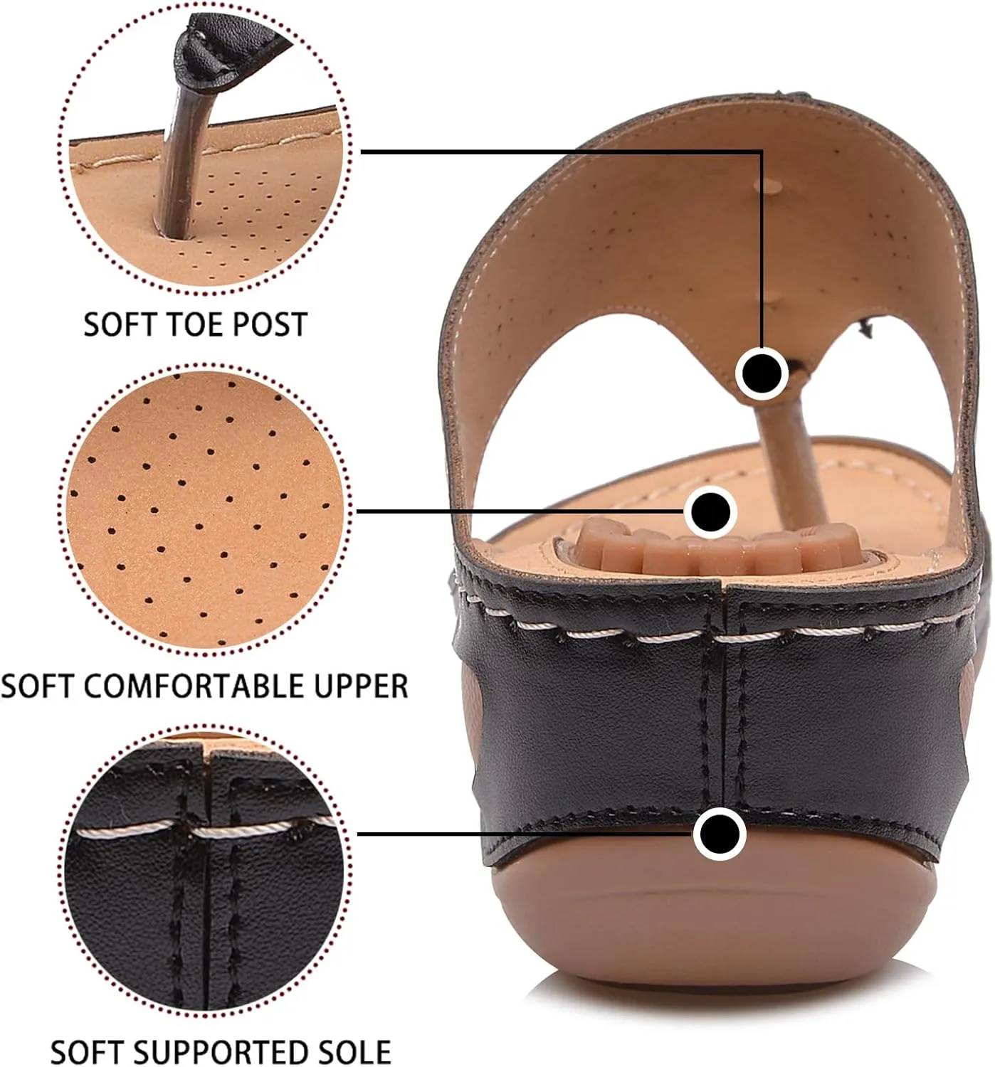 Sandals for Women Wedge Shoe: Summer Dressy Flip Flops Comfortable Orthopedic Platform Footwear Shoes Lightweight Casual Walking Wedges Platform Shoes 2025