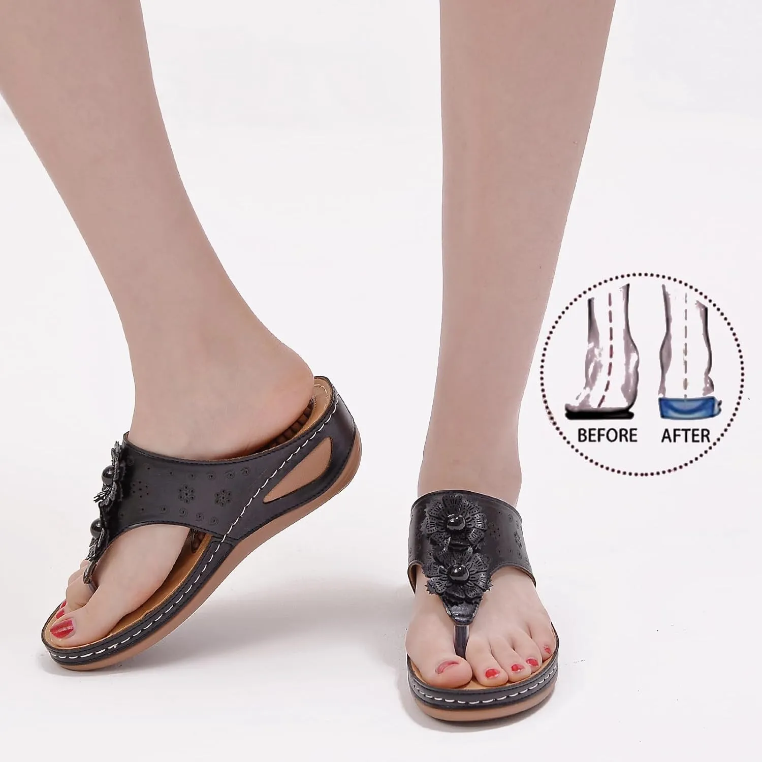 Sandals for Women Wedge Shoe: Summer Dressy Flip Flops Comfortable Orthopedic Platform Footwear Shoes Lightweight Casual Walking Wedges Platform Shoes 2025
