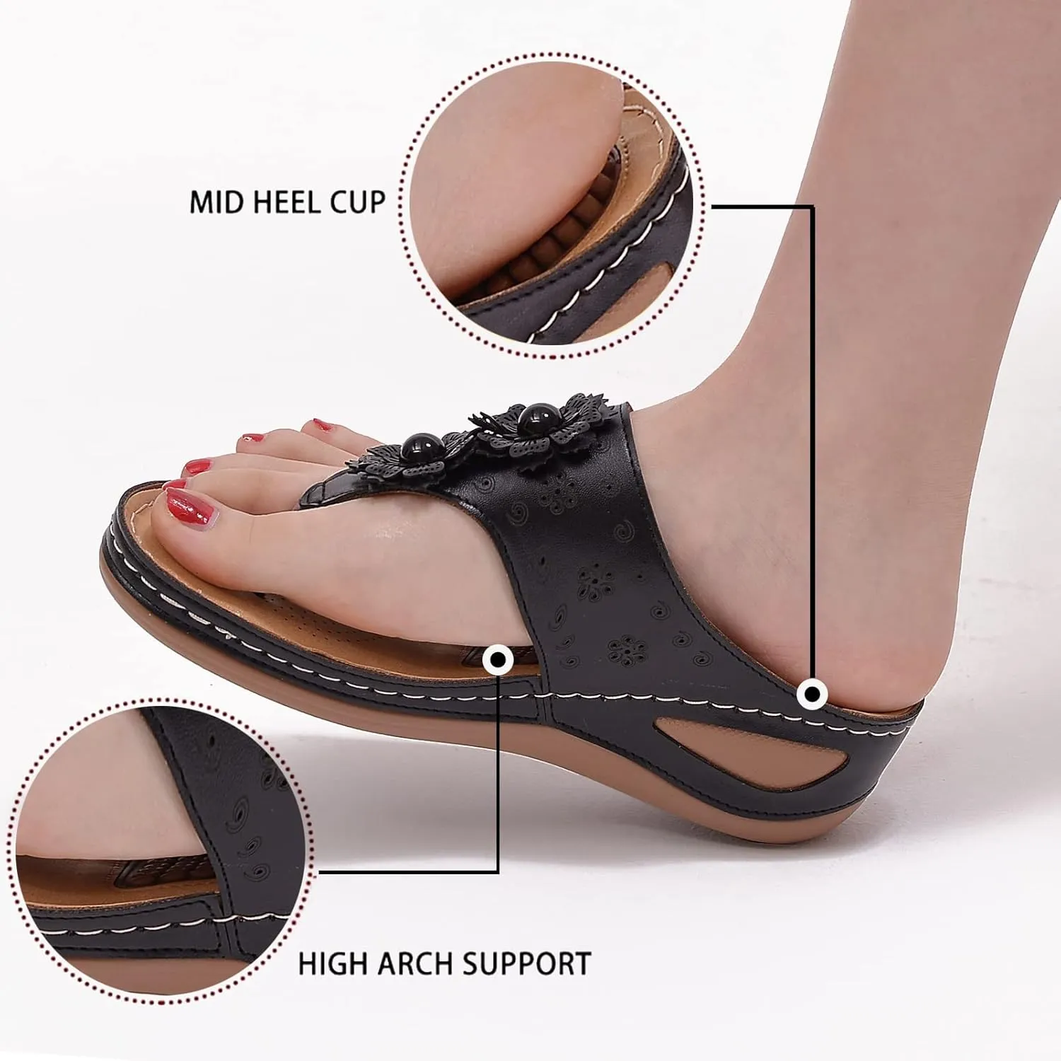 Sandals for Women Wedge Shoe: Summer Dressy Flip Flops Comfortable Orthopedic Platform Footwear Shoes Lightweight Casual Walking Wedges Platform Shoes 2025