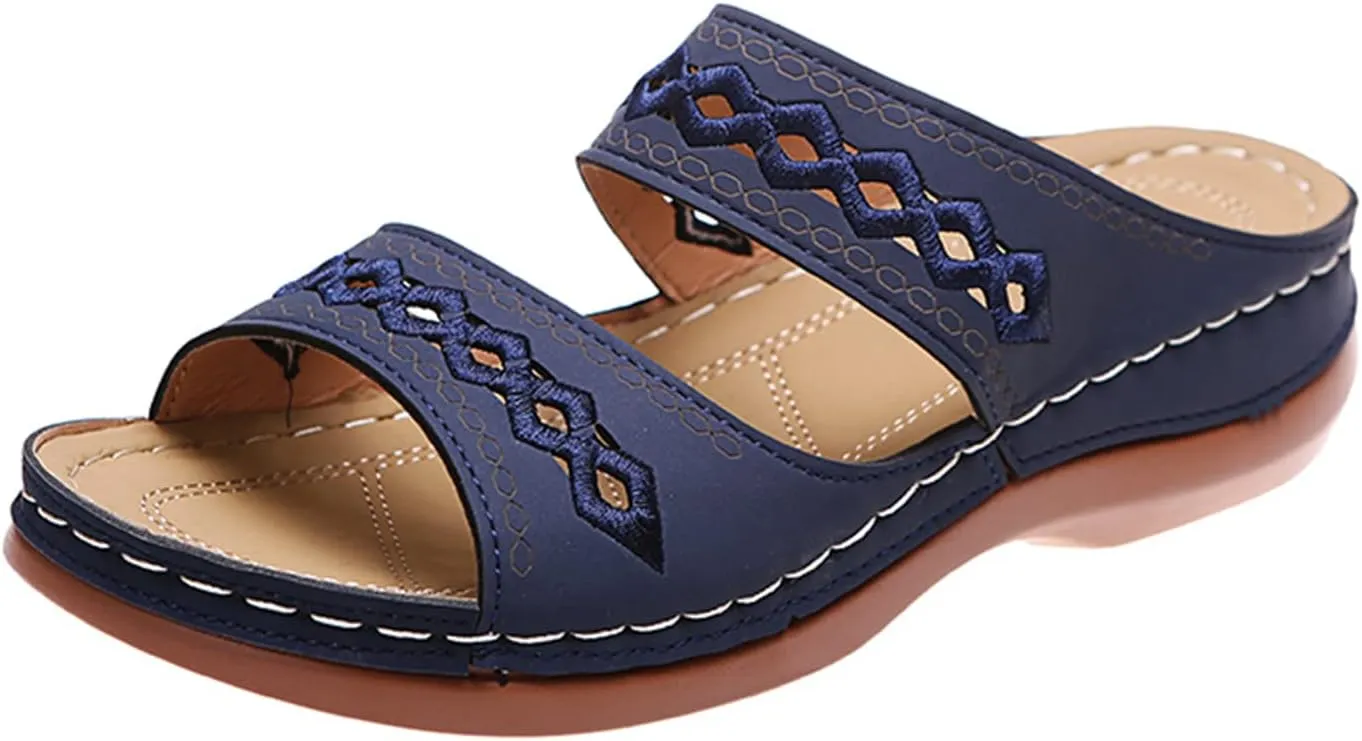 Sandals Women Dressy Summer Flat Island Cute Casual Beach Shoes Orthopedic Slippers Slip On Orthotic Flip Flops 2025