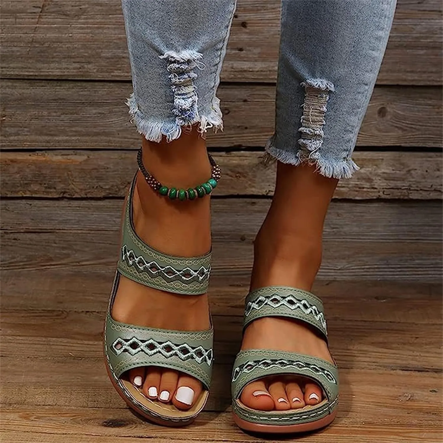 Sandals Women Dressy Summer Flat Island Cute Casual Beach Shoes Orthopedic Slippers Slip On Orthotic Flip Flops 2025