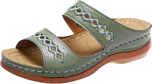 Sandals Women Dressy Summer Flat Island Cute Casual Beach Shoes Orthopedic Slippers Slip On Orthotic Flip Flops 2025
