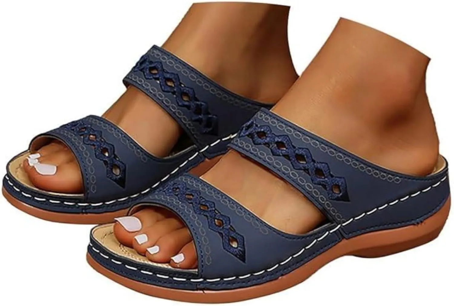 Sandals Women Dressy Summer Flat Island Cute Casual Beach Shoes Orthotic Slides Comfort Walking Orthopedic Flip Flops