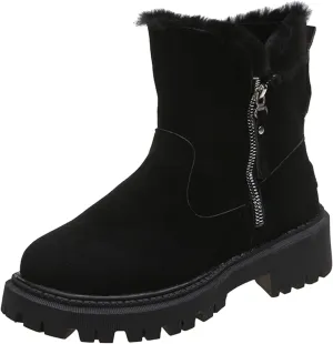 SBGMoSJ Winter Boots for Women Fashionable Women's Wide Width Waterproof Slip on Ankle Boots for Swollen Feet Winter Work Boots for Women Wide Width Women Boots Winter Ankle Botas Nieve Largas