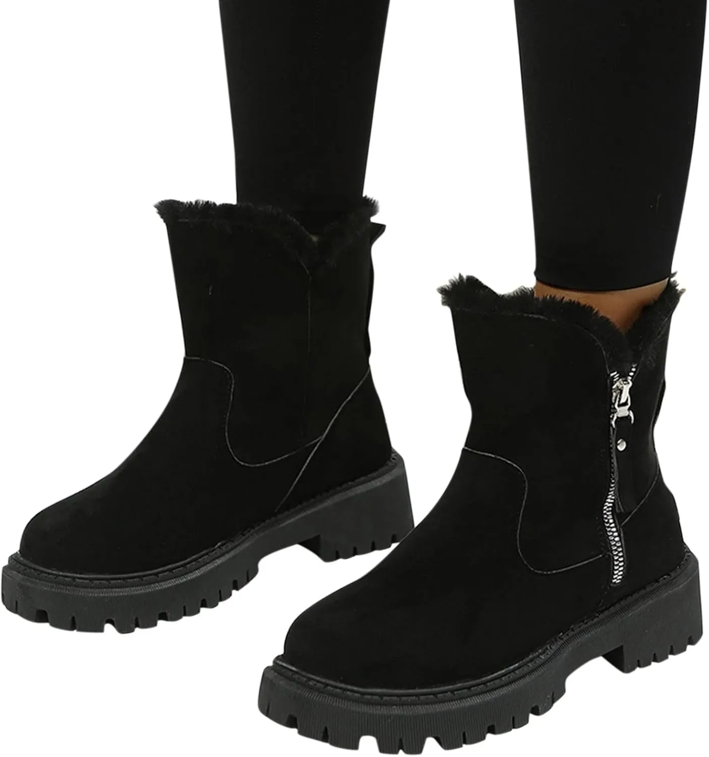 SBGMoSJ Winter Boots for Women Fashionable Women's Wide Width Waterproof Slip on Ankle Boots for Swollen Feet Winter Work Boots for Women Wide Width Women Boots Winter Ankle Botas Nieve Largas