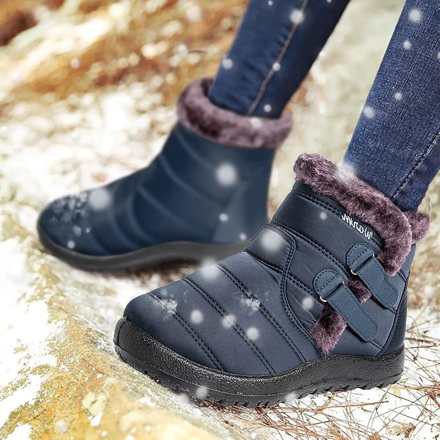 SBGMoSJ Winter Boots for Women Knee High Cowgirl Waterproof Womens Winter Boots Size 12 Winter Boots for Women Ankle Booties Sexy Winter Boots Womens Size 8.5 Botas Contra El Agua Para Mujeres