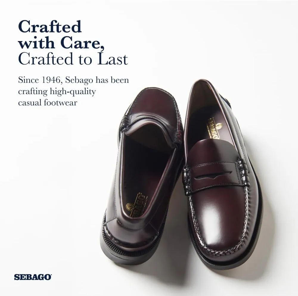 Sebago Women's Classic Dan Leather Penny Loafers ?C Hand-Sewn Slip-On Moccasins with Leather Sole & Timeless Design