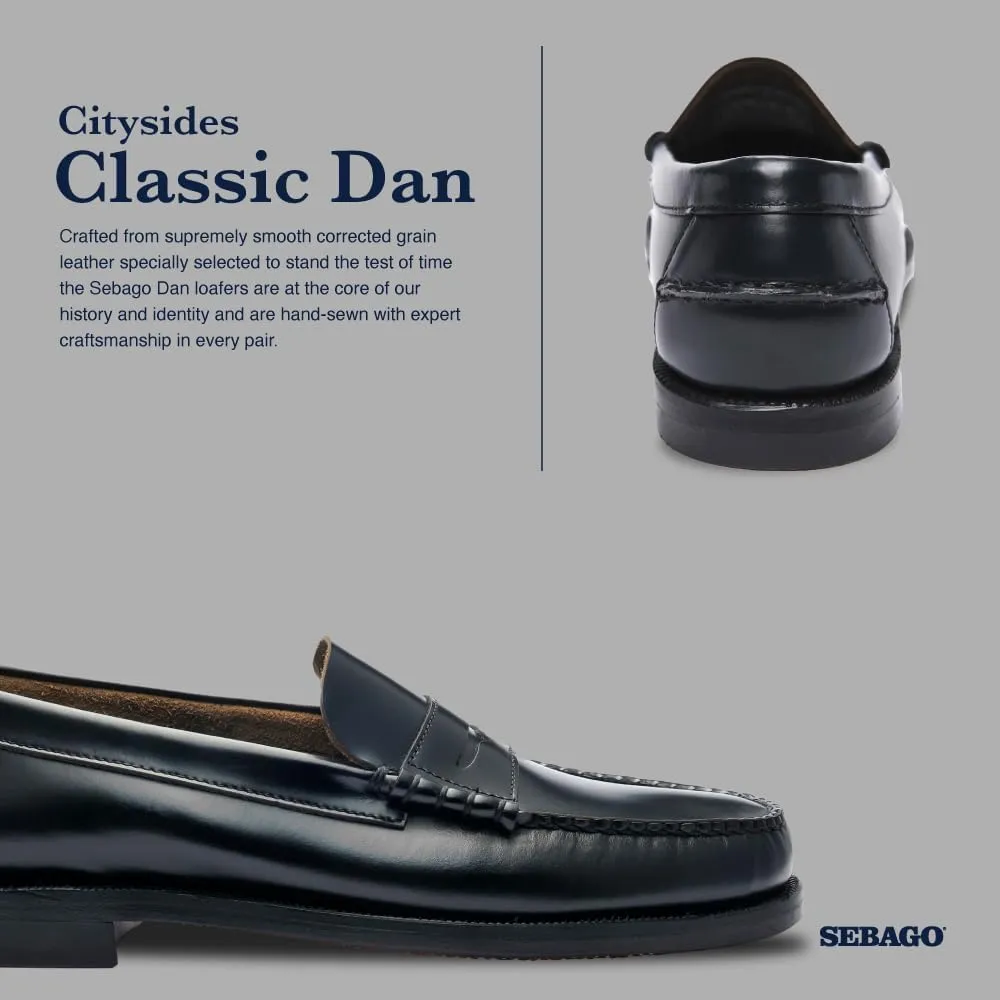Sebago Women's Classic Dan Leather Penny Loafers ?C Hand-Sewn Slip-On Moccasins with Leather Sole & Timeless Design