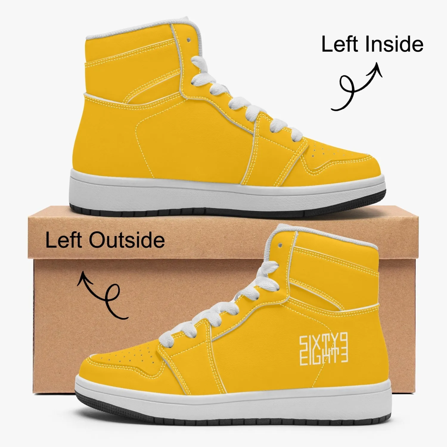 Sixty Eight 93 Logo White Orange Kids High-Top Shoes