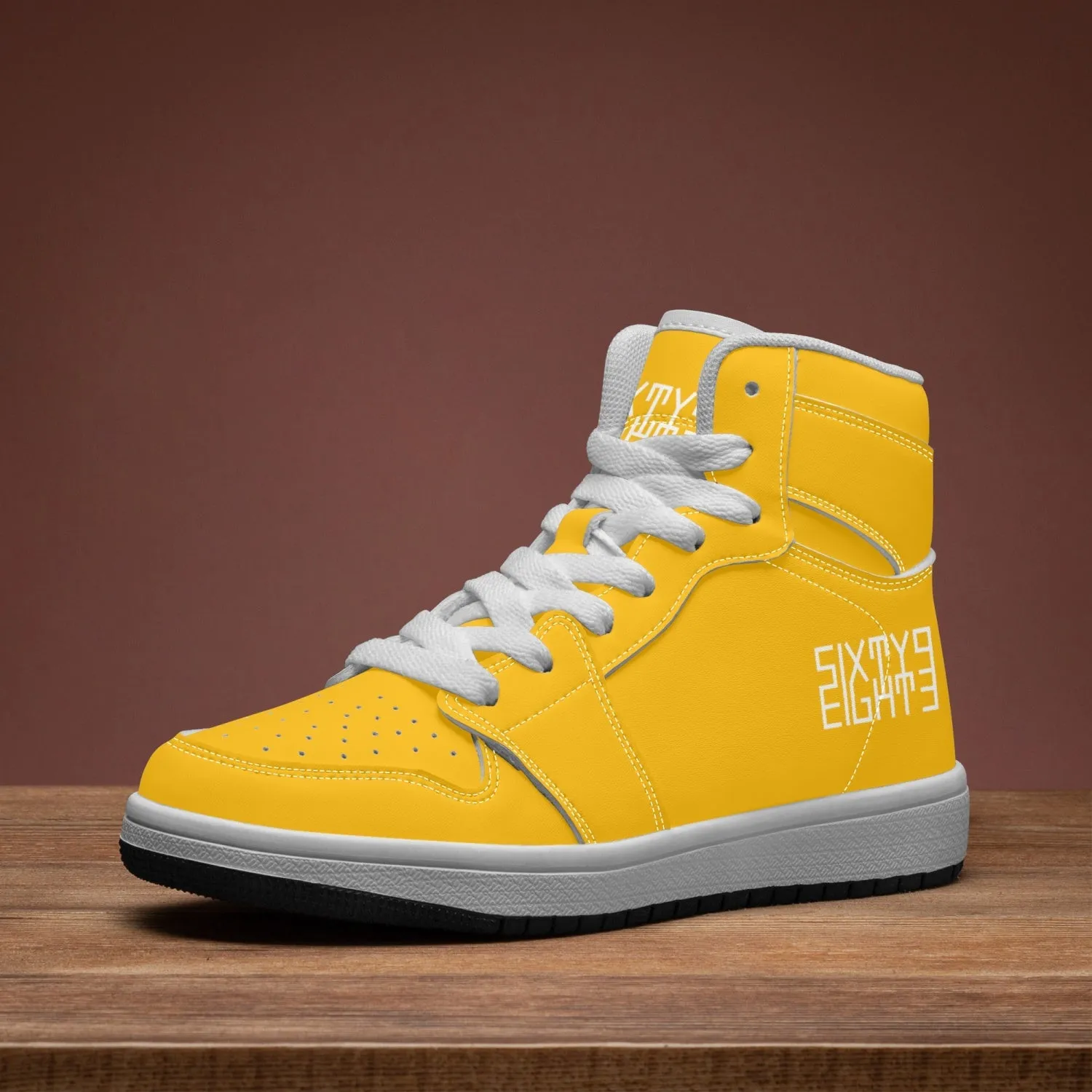 Sixty Eight 93 Logo White Orange Kids High-Top Shoes