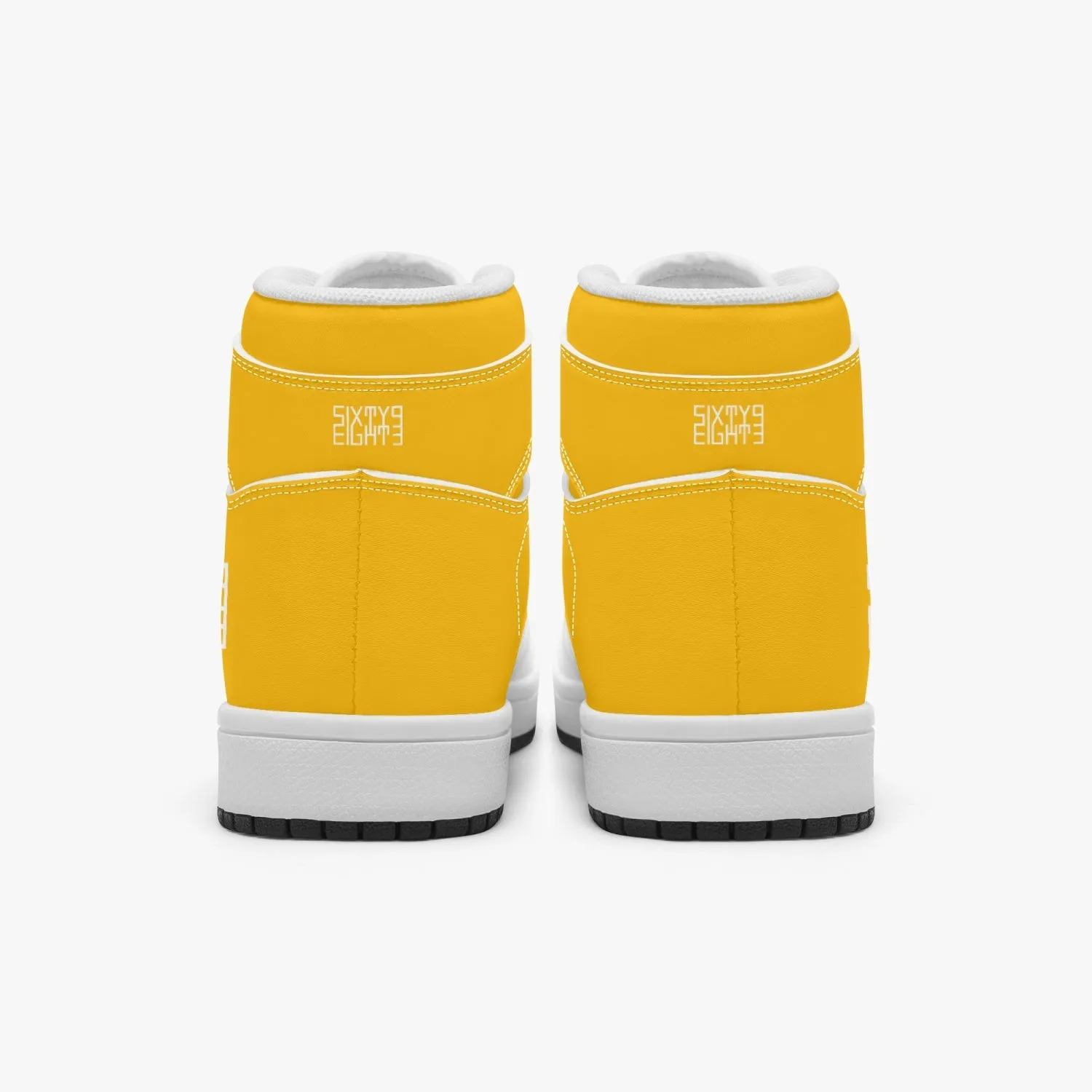 Sixty Eight 93 Logo White Orange Kids High-Top Shoes