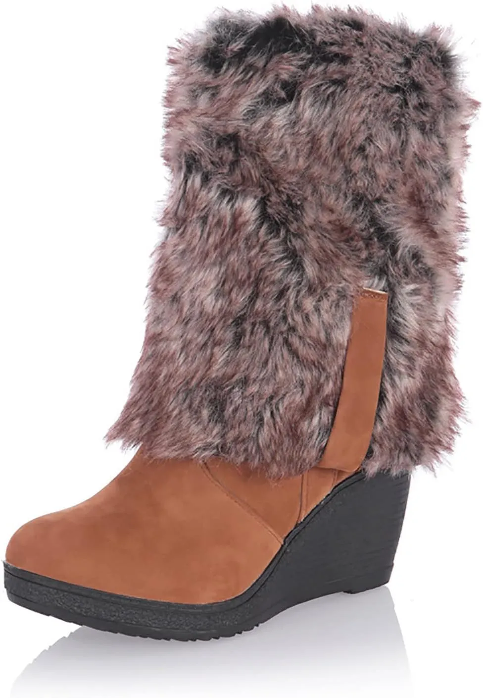 Slip on Winter Boots for Women Wide Womens Black Snow Boots Ankle Winter Boots for Women Ankle Booties Womens Waterproof Hiking Boots Extra Wide Width Botas Para El Invierno De Mujeres