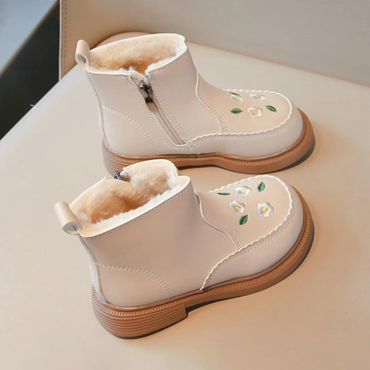 Snow Ankle Boots for Baby Infant Girls Rain Boots Waterproof Warm Winter Boots Comfortable Plush Liner Walking Shoes