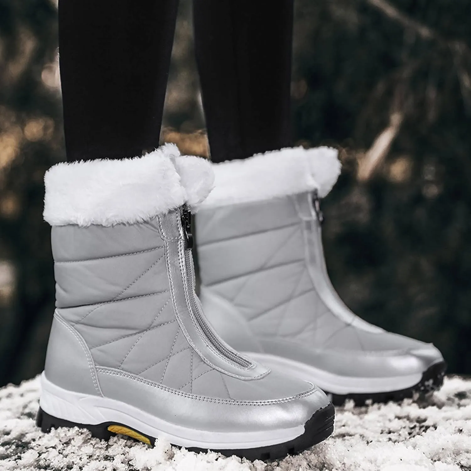 Snow Boots for Women 2023 Trendy Winter Boots for Women Waterproof Snow Size 10 Womens Size 10 1/2 Wide Winter Boots Outdoor Slippers Boots for Women Waterproof Winter Boot for Women Lightweight
