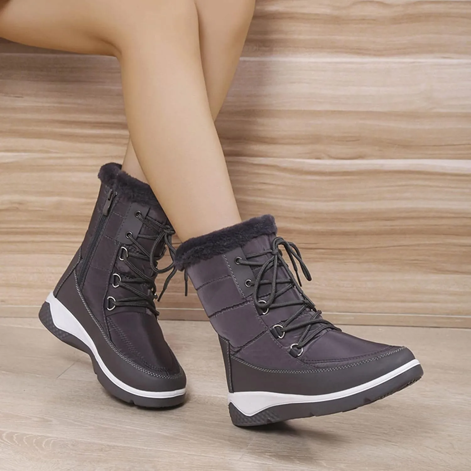 Snow Boots for Women Cute 10 Wide Warm Toes Winter Boots for Women Waterproof Wide Width Waterproof Winter Boots Slip on Boots for Snow and Ice Botas De Invierno Para La Nieve De Mujer Con Peluche