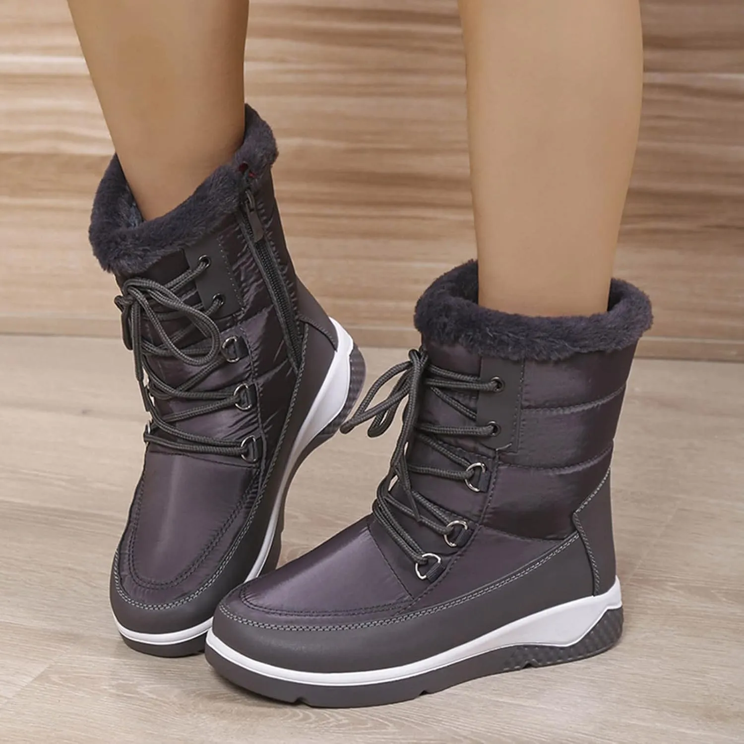 Snow Boots for Women Cute 10 Wide Warm Toes Winter Boots for Women Waterproof Wide Width Waterproof Winter Boots Slip on Boots for Snow and Ice Botas De Invierno Para La Nieve De Mujer Con Peluche