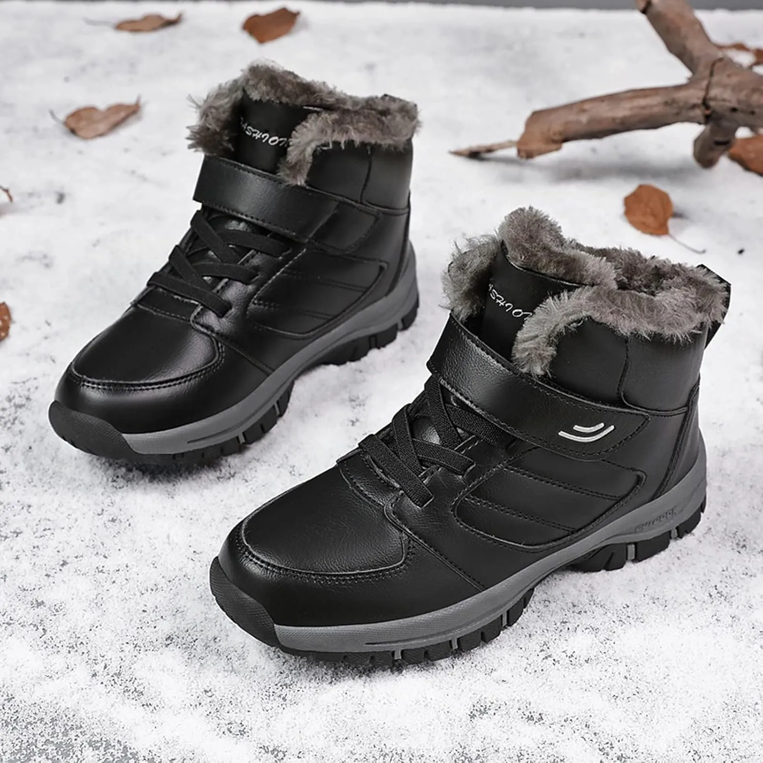 Snow Boots for Women Cute Size 11 Womens Waterproof Winter Boots Ankle Zip Women's Boots Winter Leather Slip on Snow Boots for Women Botas De Invierno Mujer Elegantes