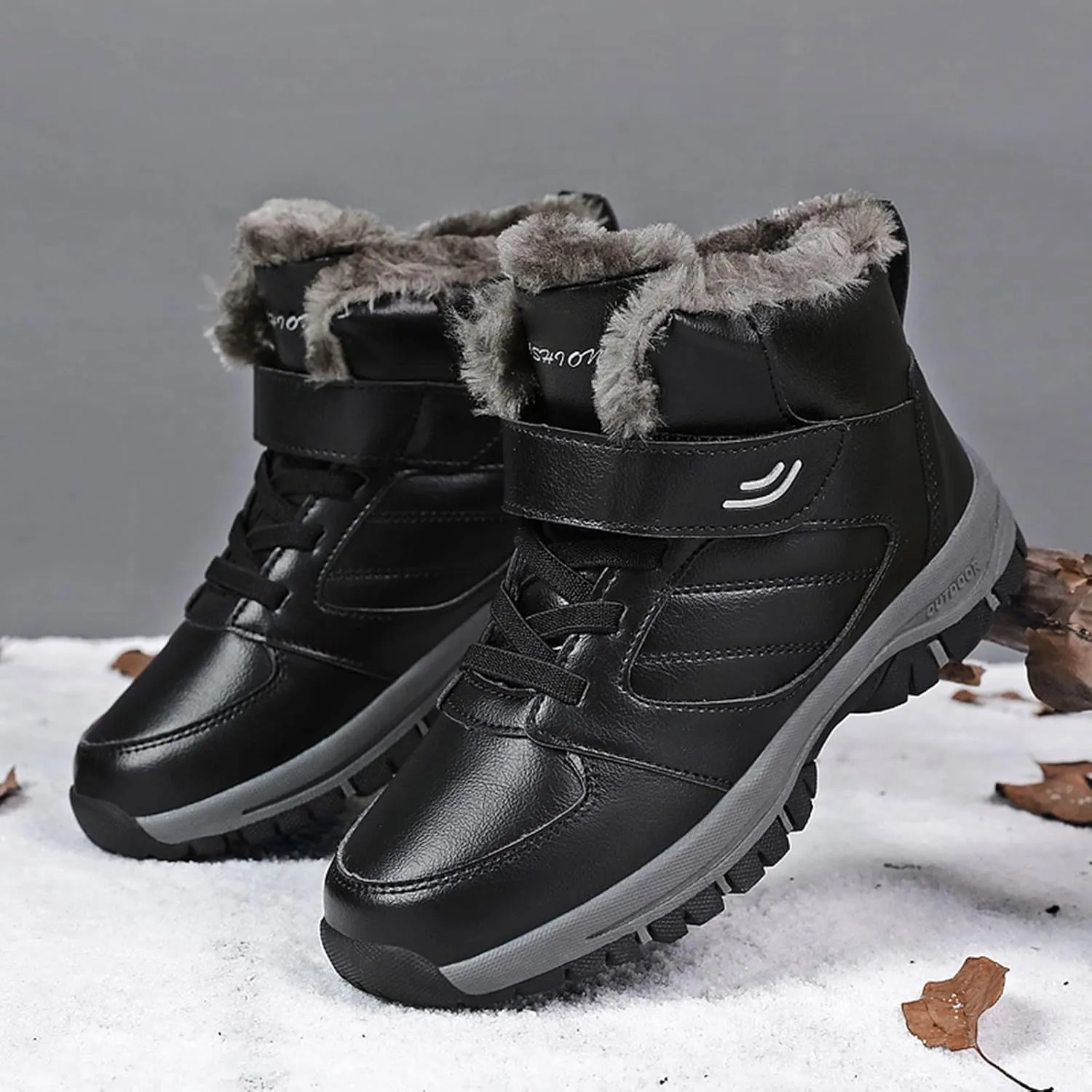 Snow Boots for Women Cute Size 11 Womens Waterproof Winter Boots Ankle Zip Women's Boots Winter Leather Slip on Snow Boots for Women Botas De Invierno Mujer Elegantes
