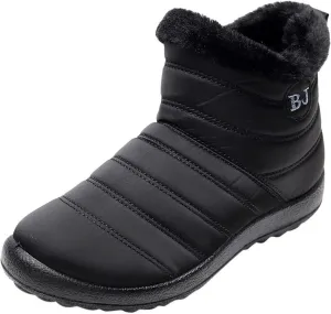 Snow Boots for Women Waterproof Anti Slip Snow Boots Women Waterproof Cute Black Winter Booties for Women Women's Winter Boots with Zipper Botas Termicas Para Mujer Frio