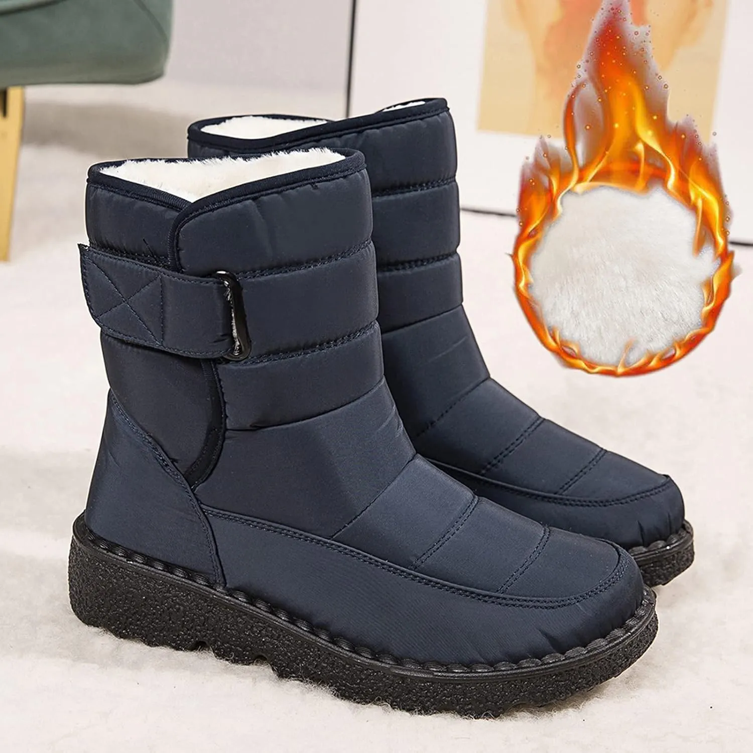 Snow Boots for Women Waterproof Boots for Women 2024 Girls Snow Winter Short Women Boots Outdoor Warm PU Rubber Sole