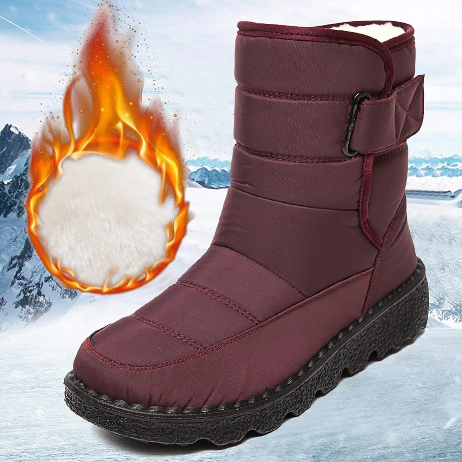 Snow Boots for Women Waterproof Mid Calf Boots for Women Girls Snow Winter Short Boots For Women Outdoor Warm Booties