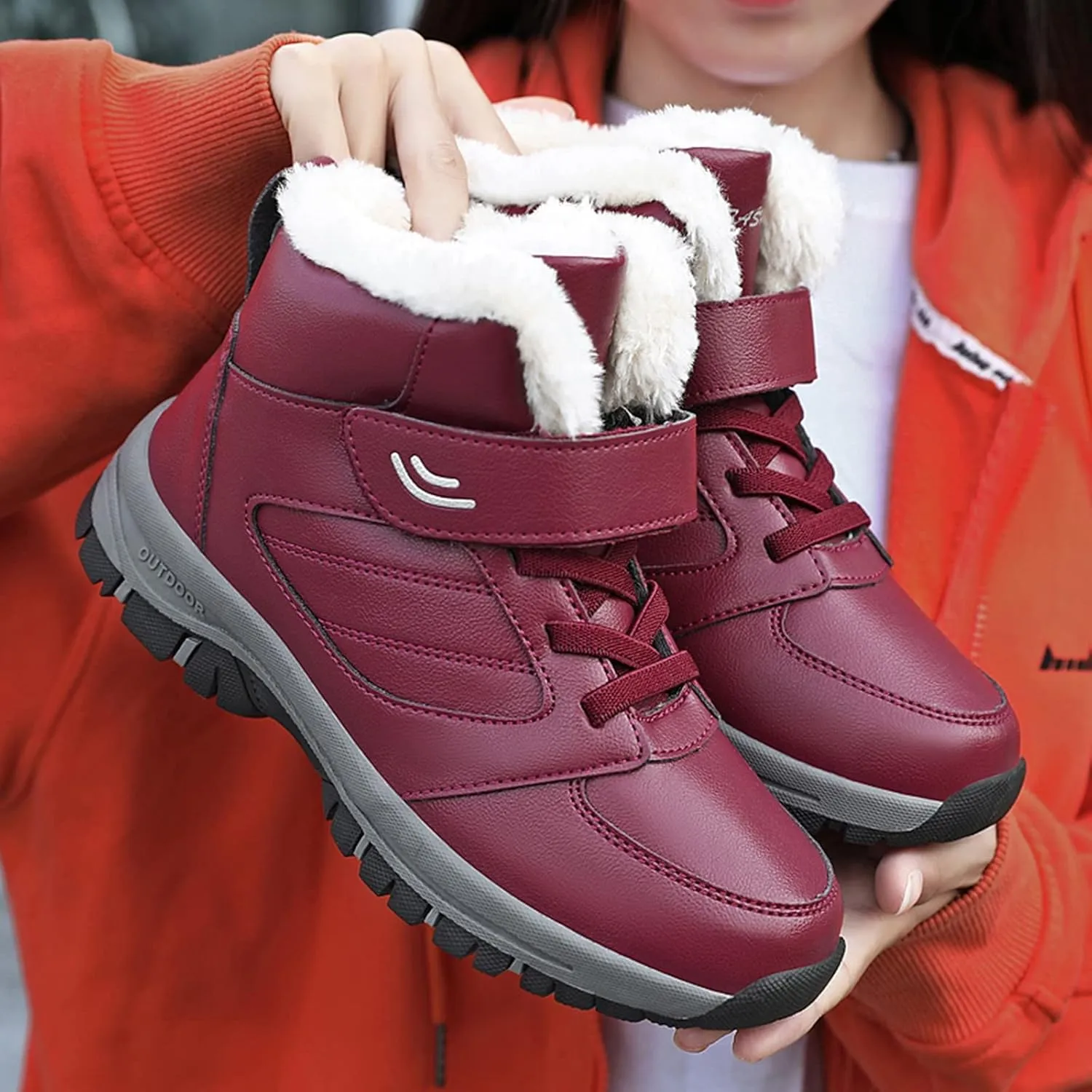 Snow Boots for Women Waterproof Non Slip Wide Womens Boots Winter Ankle Womens Wide Width Snow Boots with Zipper Boots for Snow Woman Winter Boot for Women Size 5.5