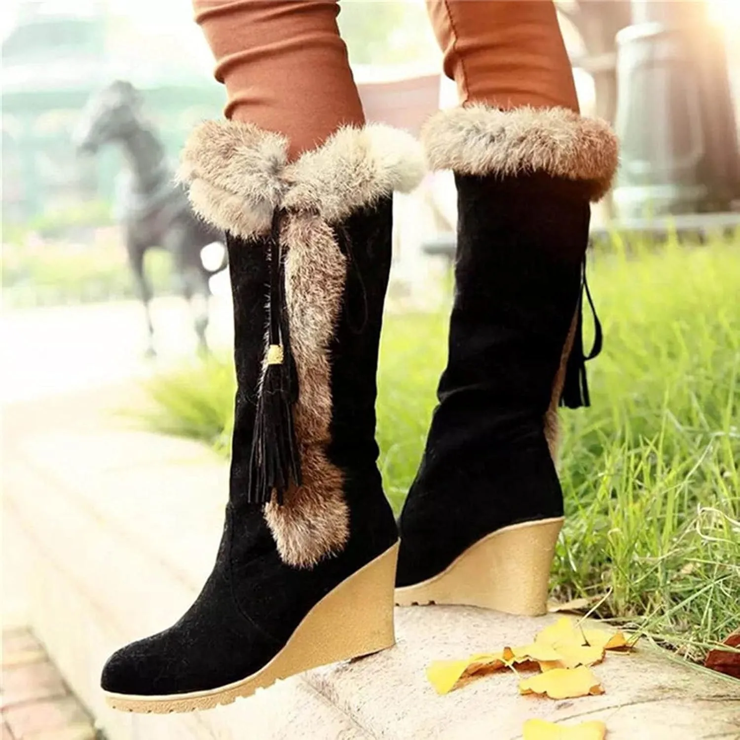 Snow Boots for Women Wide Width Snow Boots for Women Waterproof Size 11 Warm Winter Boots Women Brown Winter Boots for Women Leather Botas Negras Para Mujer Invierno