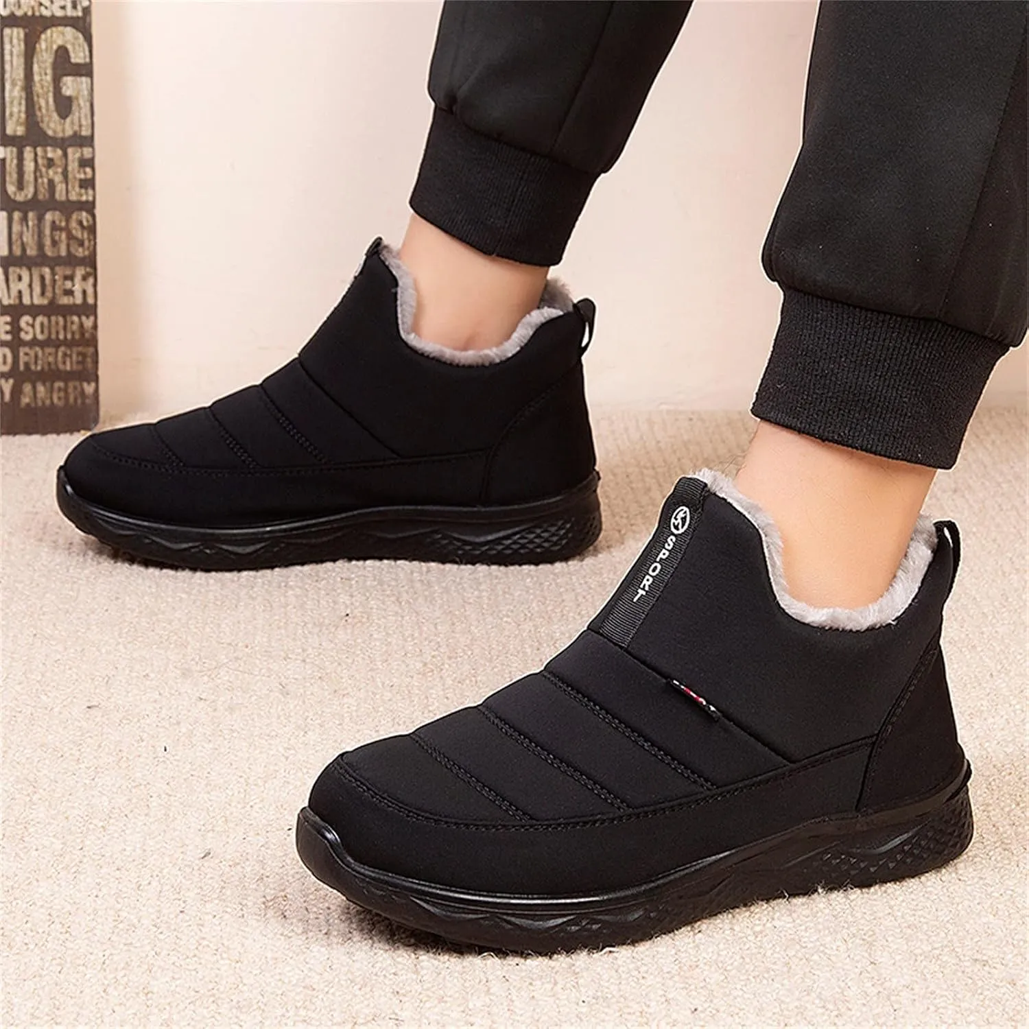 Snowboarding Boots Womens Black Womens Waterproof Snow Boots Tall Waterproof Snow Boots Women Pull on Women's Winter Booties and Ankle Boots Womens Winter Ankle Boots